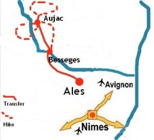 Hiking the Upper Cèze Valley - map