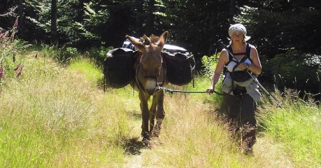 Self-guided walking tours in France:The Ass-ential Stevenson - woman and donkey